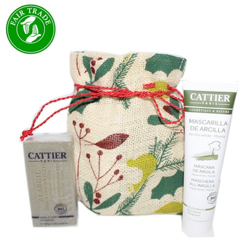 sac jute cadeau cosmétique BIO CATTIER