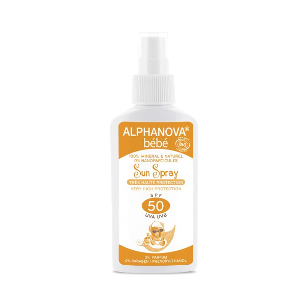 Spray solaire pour bébés d'Alphanova Sun