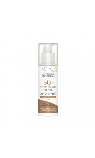 Crème solaire naturelle Teintée Dorée SPF 30 - VISAGE - ALGA MARIS -  50 ml.