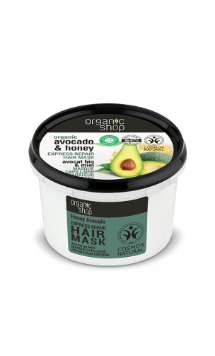 Mascarilla capilar natural Reparadora Express - Aguacate & Miel - Organic Shop - 250 ml.