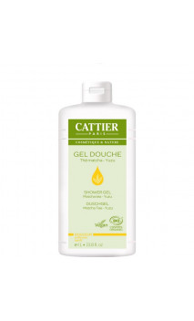 Gel de ducha ecológico Suavizante - Té matcha - Yuzu - Cattier - 1 l.