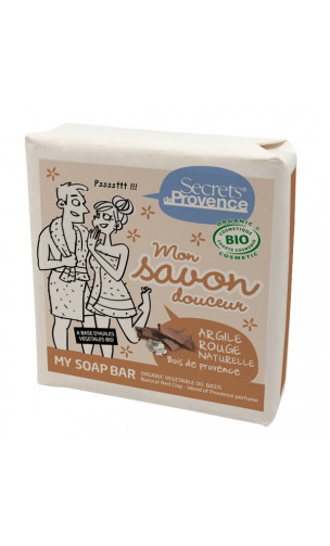 Savon BIO à l'argile rouge naturelle et parfum bois de provence - Secrets de Provence - 100 gr.