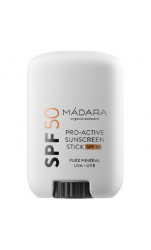 Stick solaire minéral SPF50 Pro-Active - MÁDARA - 40 ml.
