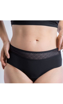 Classique MOERI Noire - Modéré - Culotte menstruelle Coton BIO GOTS - Cocoro Intim - 1 unité