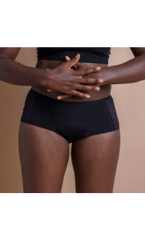 Culotte MOERI PLUS Negra - Abundante -Braga menstrual Algodón Orgánico GOTS  -  Cocoro Intim - 1 unidad