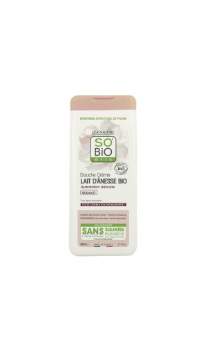 Gel douche crémeux bio Sans Sulfates Lait d'annesse - So'Bio Étic - 650 ml.