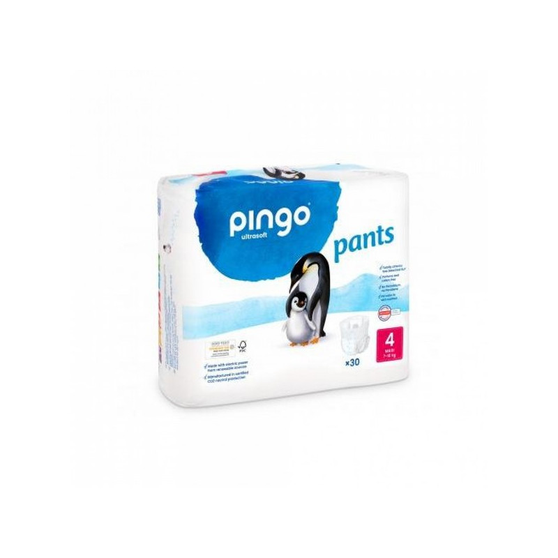 Pañales-Braguitas Ecológicos Talla 4 (Paquete de 30) 7-18 kg - PINGO -  BIOFERTA