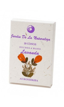 Inciensos naturales en conos - Lavanda - Sin tóxicos - 20 conos con incensario - Auroshika