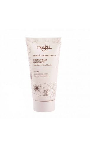 Crema facial matificante ecológica - Piel grasa - Aloe Rosa - Najel - 50 ml.