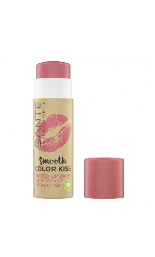 Baume à lèvres bio Couleur Kiss 01 Soft Coral - SANTE - 4,5 g.