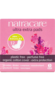 Serviette hygiénique Ultra Extra Normal avec ailettes - Natracare - 12 Unités