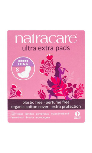 Compresa Ultra Extra larga con alas - Natracare - 8 Ud.