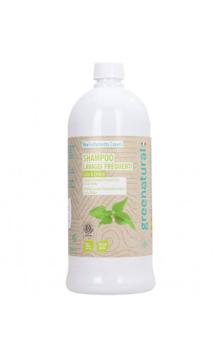 Shampooing BIO au lin et aux orties - Lavage fréquent - Greenatural - 1L