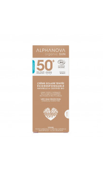 Protecteur solaire naturel facteur 50+ teinté - DORÉ MEDIUM - Alphanova Sun - 50 gr.