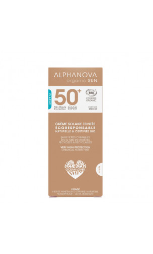 Protecteur solaire naturel facteur 50+ avec couleur - Alphanova Sun - 50 gr.