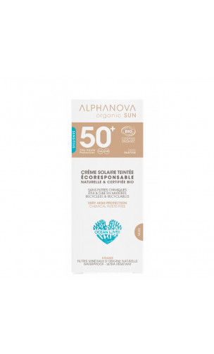 Protecteur solaire naturel facteur 50+ avec couleur - Alphanova Sun - 50 gr.