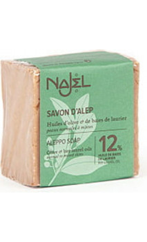 Savon d'Alep naturel Laurier 12 (Peau normales à mixte) - Najel - 200 g.