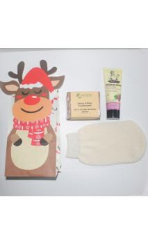 Savon Alep 40 + Crème main Nourrissante + Gant Coton bio - Sachet Noël - Cadeau écologique