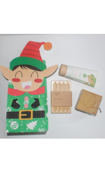 Savon Olive Najel + Porte-savon en bois + Crème mains Naobay - Sachet Noël - Cadeau écologique