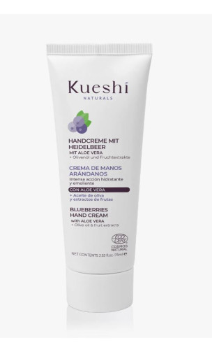 Crema de manos natural Arándanos - Hidratante - KUESHI - 75 ml.