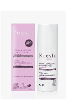 Sérum avancé naturel - Acide Hyaluronique, Extraits de fruits & Vitamine C - KUESHI - 50 ml.