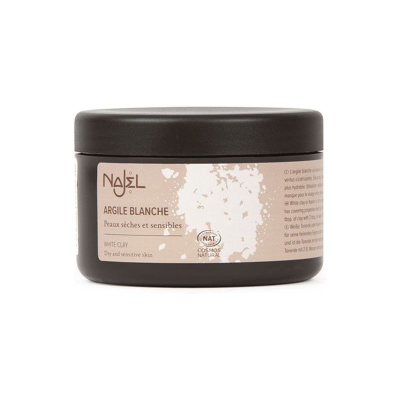 Arcilla blanca natural en polvo - Piel seca y sensible - Najel - 90 g. -  BIOFERTA