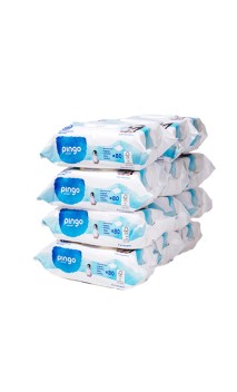 PACK ECO - Lingettes biodégradables  pour bébé sans parfum - PINGO - 12x80 unités