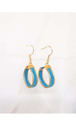 Pendientes oro vegetal – VINICUNCA - Turquesa – Biojoya Capim dourado – Sloweco