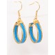 Pendientes oro vegetal – VINICUNCA - Turquesa – Biojoya Capim dourado – Sloweco