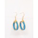 Pendientes oro vegetal – VINICUNCA - Turquesa – Biojoya Capim dourado – Sloweco