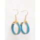 Pendientes oro vegetal – VINICUNCA - Turquesa – Biojoya Capim dourado – Sloweco