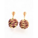 Pendientes oro vegetal – PARADISE - Vino – Biojoya Capim dourado – Sloweco