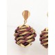 Pendientes oro vegetal – PARADISE - Vino – Biojoya Capim dourado – Sloweco
