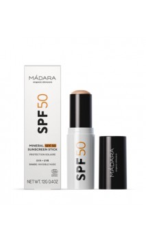 Stick Protector solar natural Mineral - FPS 50 - Espino amarillo Ceramidas - MÁDARA -  12g.