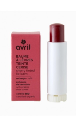 Recarga de bálsamo labial ecológico - COLOR Cereza - Manteca de karité & Ricino - Avril - 4.8 gr