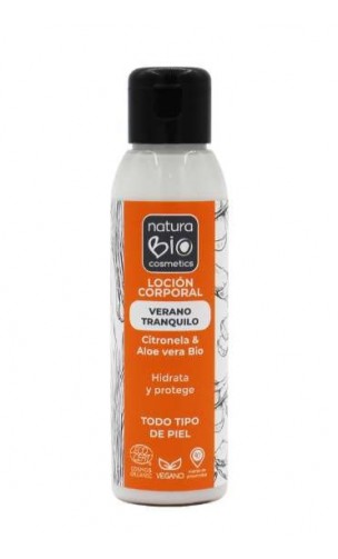 Loción corporal ecológica Verano tranquilo Repelente - Aloe & Citronela - NaturaBIO Cosmetics - 100 ml.