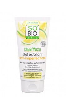 Gel facial exfoliante BIO - Clean’Yuzu Antiimperfecciones - Pieles grasas con imperfecciones - SO'BiO étic - 150 ml.