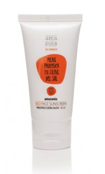 Protecteur solaire naturel FPS 50 "Pour protéger votre visage du soleil" - Amapola Amazonia - 50 ml.