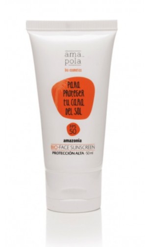 Protector solar natural FPS 30 "Para proteger tu cara del sol" - Amapola Amazonia - 50 ml.