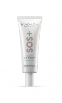 Crème de nuit bio SOS+ SENSITIVE hydratante - Sensible Réactive - Algues Acide Hyaluronique -MÁDARA - 70 ml.