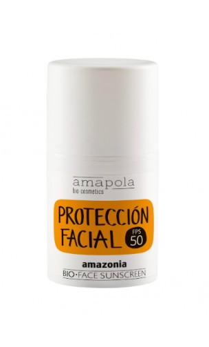 Protecteur solaire naturel FPS 30 "Pour protéger votre visage du soleil" - Amapola Amazonia - 50 ml.