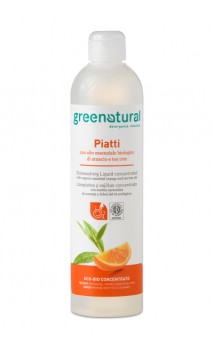 Liquide vaisselle bio - Lavage à Mains - Orange & Tea tree - Greenatural - 500 ml.