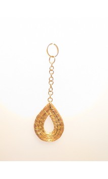 Capimix VITALITÉ – Charm pendentif artisanal – Or végétal Capim doUrado – 7×2,5 cm SLOWECO – 1U