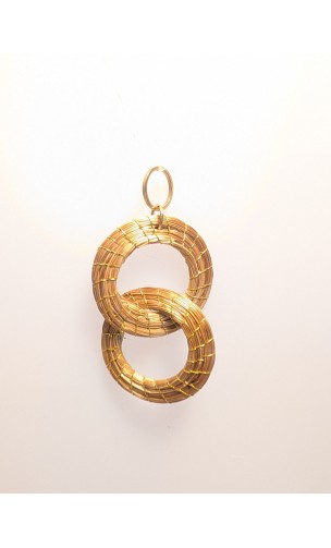 Capimix PASSION – Charm pendentif artisanal – Or végétal Capim doUrado – 5×3 cm SLOWECO – 1U