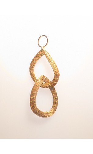 Capimix FORCE – Charm pendentif artisanal – Or végétal Capim dourado – 7×2,5 cm SLOWECO – 1U