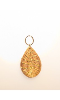 Capimix ESPERANZA - Charms Dije artesanal – Colgante Oro vegetal Capim dorado – 4,5×2,5 cm SLOWECO – 1U.