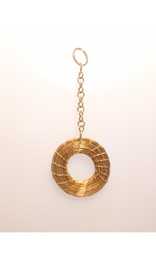 Capimix ENERGIE – Charm pendentif artisanal – Or végétal Capim dourado – 7,5×3 cm SLOWECO – 1U