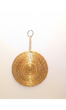 Capimix CONFIANZA - Charms Dije artesanal – Colgante Oro vegetal Capim dorado – 9×6 cm SLOWECO – 1U.