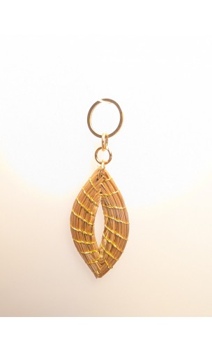 Capimix CALMA - Charms Dije artesanal – Colgante Oro vegetal Capim dorado – 5×2 cm SLOWECO – 1U.