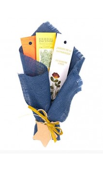 Bouquet AZUL Inciensos naturales - LIMÓN OLIBANO AZAHAR Incensario - BioAroma Auroshikha - 1U